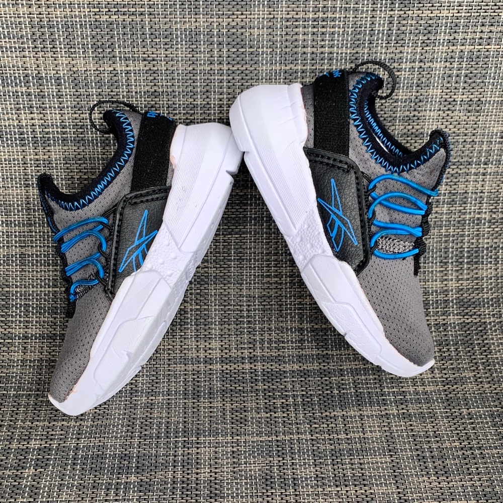 Reebok Kids Slip On Sneakers in Gray and Blue Infant Shoes size 5 - Picture 8 of 11